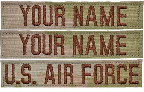Custom 3 Piece USAF OCP/Scorpion Name Tape with Hook Fastener