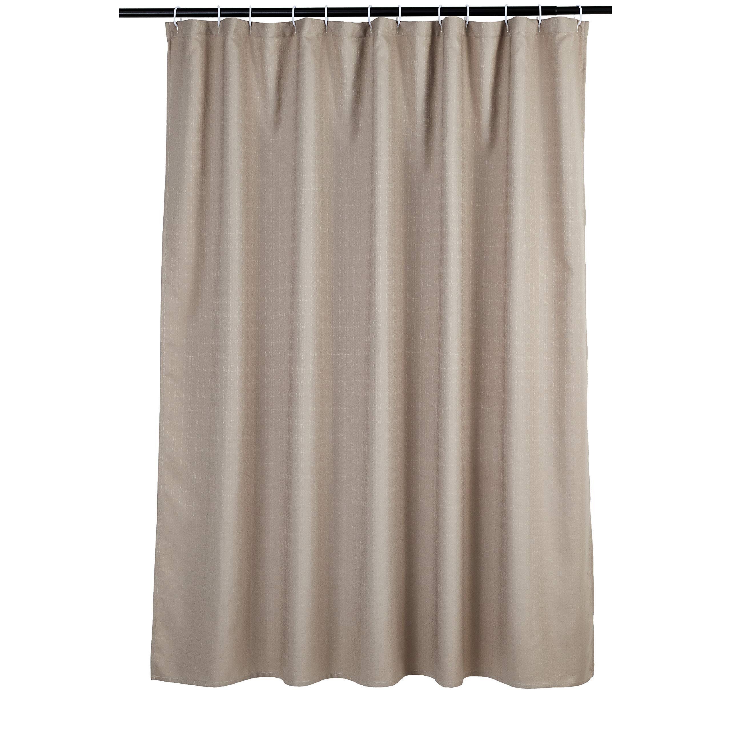 Book Cover Amazon Basics Linen Style Bathroom Shower Curtain - Taupe, 72 Inch Taupe Linen Style