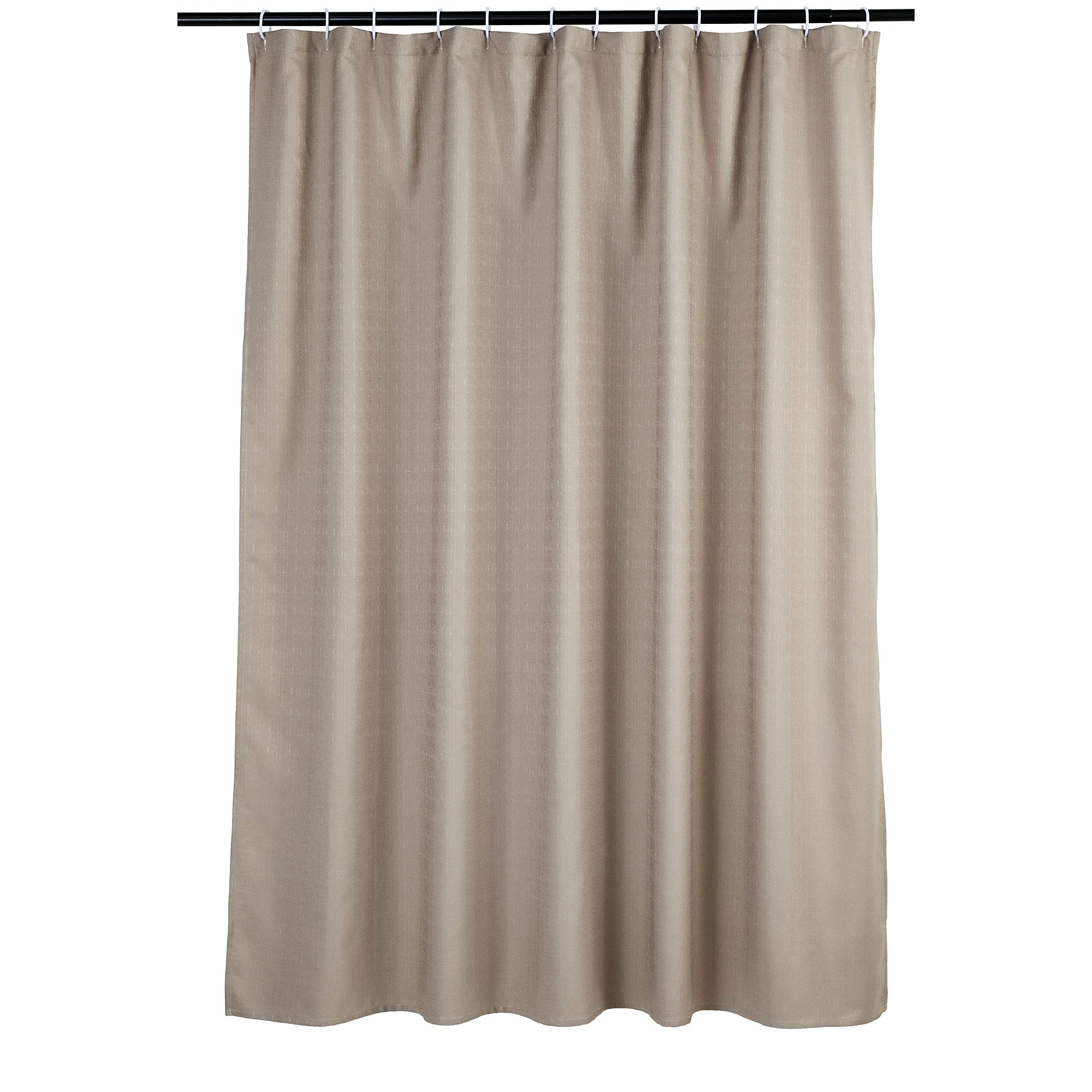 Amazon Basics Linen Style Bathroom Shower Curtain - Taupe, 72 Inch Taupe Linen Style