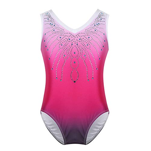 Agoky Big Girls Turtle Neck Lace Back Retro Dancewear Ballet Gymnastics Leotard Costumes