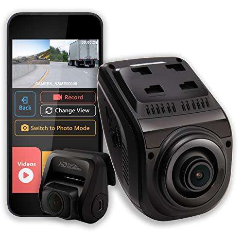 REXING V1P 3rd Generation Dual 1080p Full HD Front and Rear 170 Degree Wide Angle Wi-Fi Car Dash Cam with Supercapacitor, 2.4" LCD Screen, G-Sensor, Loop Recording,Mobile App