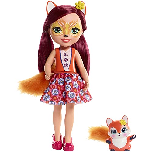 Enchantimals Huggable Cuties – Felicity Fox Doll (12-inch) and Flick animal figure