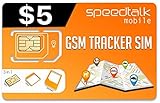 SpeedTalk Mobile $5 GSM SIM Card Tracker - GPS Pet Kid Senior Spouse Vehicle Tracking Devices - 30 Day Service