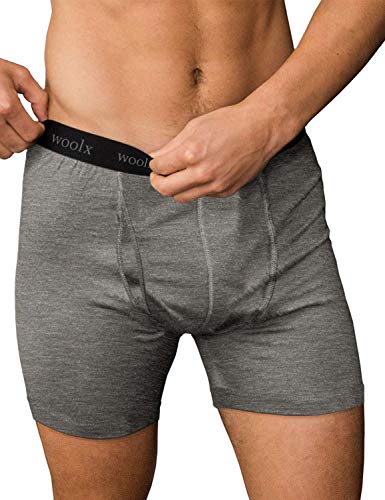 Woolx Reaction Boxers - Men's Merino Wool Boxer Briefs - Eliminates Odor - Amazing Durability