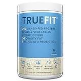 TrueFit High Fiber Protein Powder, Grass-Fed Whey Meal Replacement Shake with Prebiotics, Probiotics, & Organic Superfoods, Keto Friendly, Gluten Free