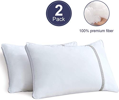 Book Cover BedStory Bed Pillows for Sleeping 2Pack, Down Alternative Hypoallergenic Pillows for Side Back Stomach Sleepers, Luxury Hotel Pillows with Soft Plush Fiber Fill, King Size