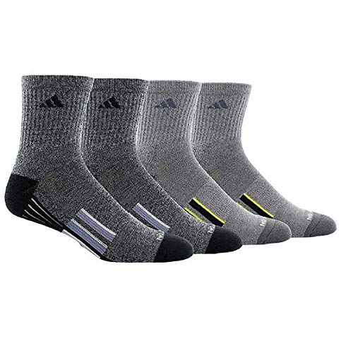 adidas Men's Performance Climalite High Quarter Compression, Color Crew Socks, Newest Design 4 Pair - Shoe Size (6-12)