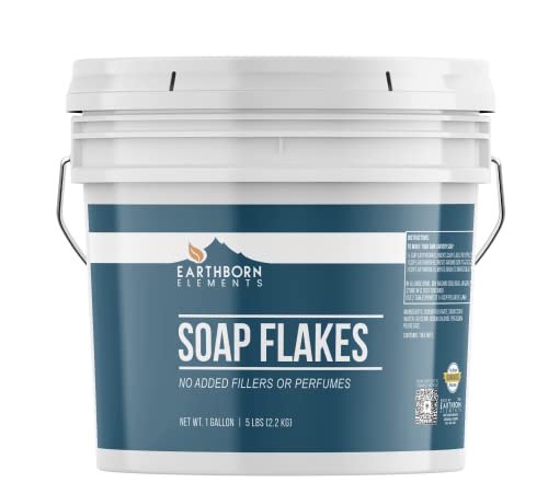 Earthborn Elements Soap Flakes, Homemade Laundry Detergent, Tallow-Based, Unscented (1 Gallon)