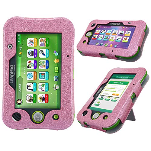 LeapPad Ultimate Case - HOTCOOL New PU Leather with Kickstand Cover Case for Leapfrog LeapPad Ultimate Tablet, Glitter Pink
