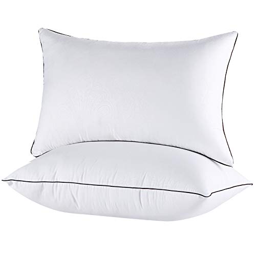 JOLLYVOGUE Queen Pillows for Sleeping Set of 2, Soft and Supportive Bed Pillow for Side and Back Sleeper, Down Alternative Hotel Collection Sleeping Pillows 2 Pack - Queen Size