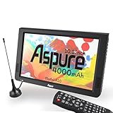 LEADSTAR Aspure 10 Inch Portable Digital TV ATSC TFT HD Screen Freeview LED TV for Car,Caravan,Camping,Outdoor or Kitchen.Built-in Battery Television/Monitor with Multimedia Player Support USB Card