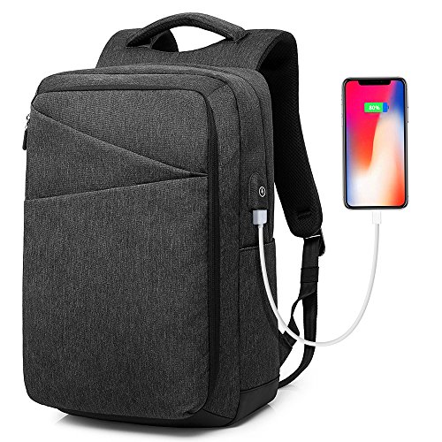 FENRIR Laptop Backpack, Water Resistant College School Computer Bag for Men and Women with USB Charging Port, Anti Theft Travel B.