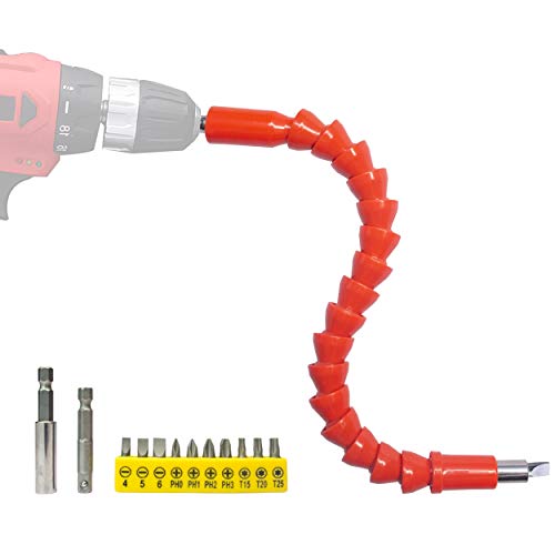 Book Cover Enhanced Edition Flexible Extension Screwdriver Drill Bit Kit Adaptor w/Magnetic Connect Drive Shaft Tip | 1/4 in Power Drill Adapter + 1/4 in Extender Extend Drill Bit+Drill Bit Recept