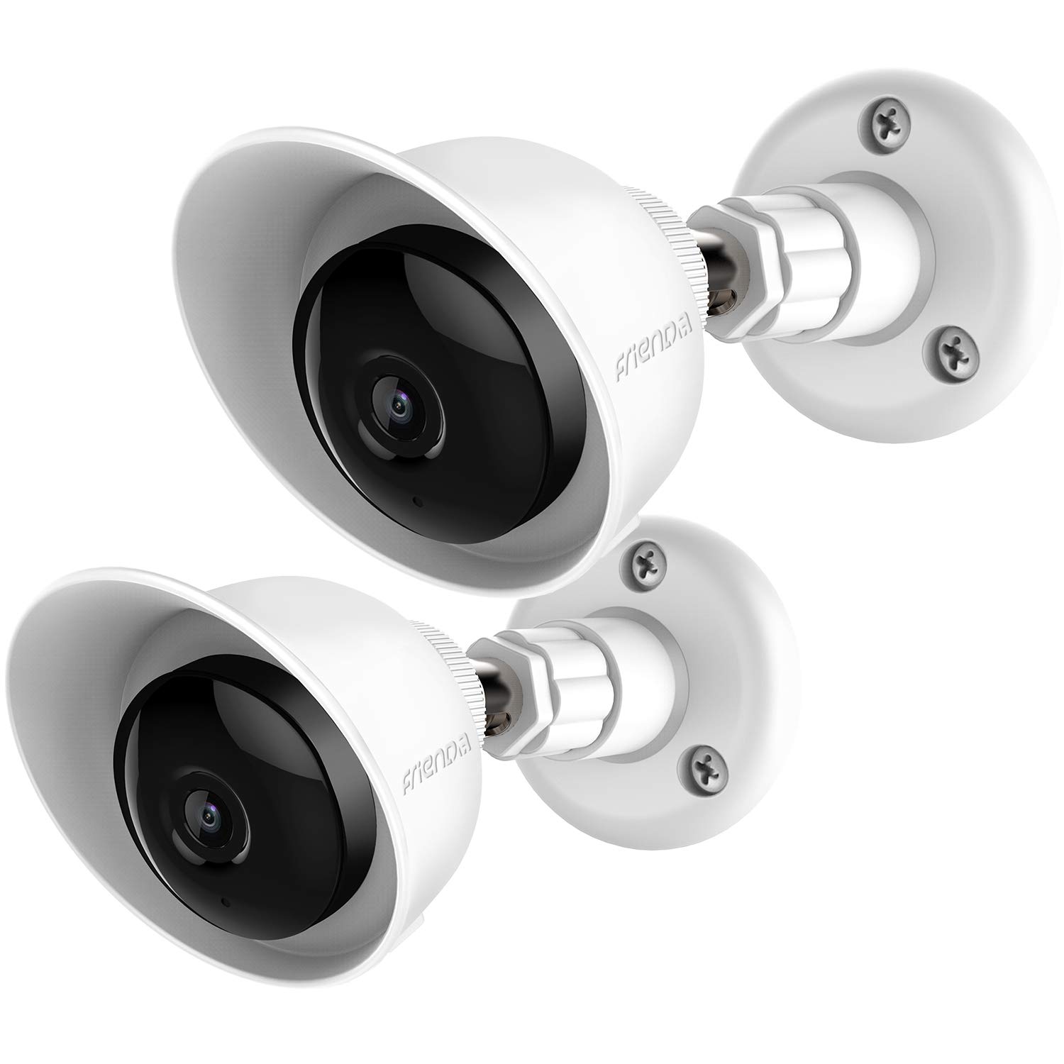 Adjustable Durable Plastic Wall Mount Outdoor Indoor Bracket and Silicone Cover Skins Protective Case for Yi Home Camera 1080p/ 720p (White, 2 Pack) 2 White