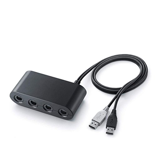 QUMOX Convertisseur Adaptateur Gamecube Controller 4 Ports Portable pour Nintendo Wii U, PC USB, Switch Jeu Vidéo - Noir