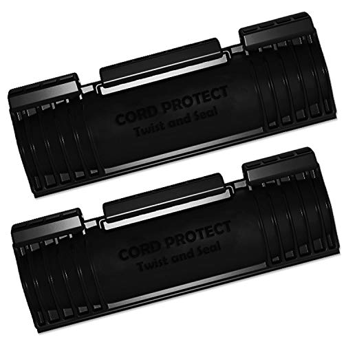 Twist and Seal Cord Protect (2 Pack) - Outdoor Extension Cord Protection (Black)