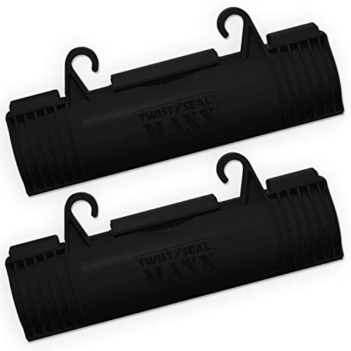 Twist and Seal Maxx (2 Pack) - Heavy Duty Outdoor Extension Cord Safety Cover Connector and Weatherproof Electrical Protector – Black