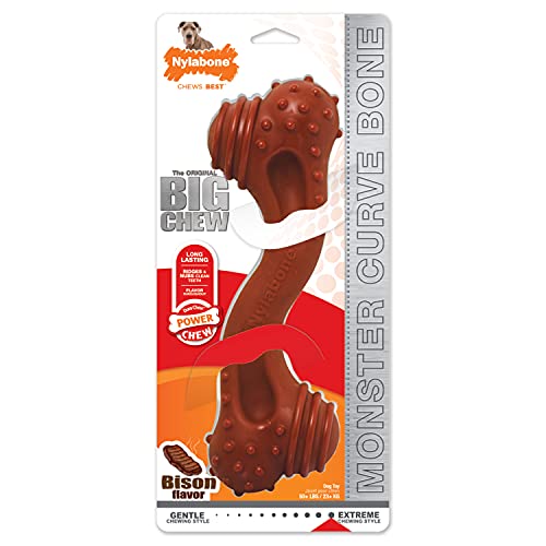 Nylabone Power Chew Monster Curve Bone Big Dog Chew Toy Curve Bison XX-Large/Monster (1 Count)
