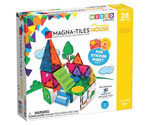 Magna Tiles House Set, The Original, Award-Winning Magnetic Building, Creativity & Educational, Stem Approved, Solid & Clear Colors