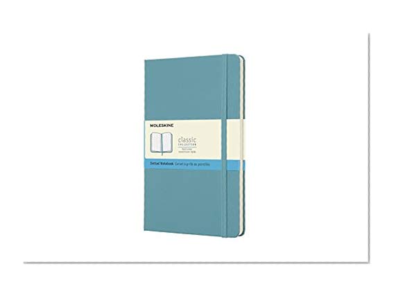 Moleskine Classic Hard Cover Notebook, Dotted, Large (5" x 8.25") Reef Blue - Hard Cover Notebook for Writing, Sketching, Journals