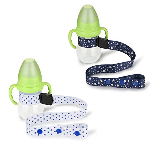 Baby Sippy Cup Strap by Accmor, Adjustable Bottle/Cup Strap, Toddler Drink and Baby Bottles Holders and Toy Clips, Stroller, High Chair and Car Seat Universal Attachment Strap,2 Pack