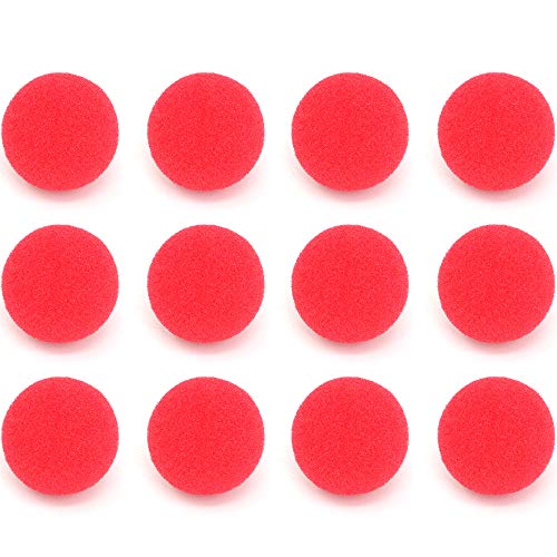 Skeleteen Red Carnival Clown Noses - Red Sponge Nose For Circus Costume Party Supplies - 12 Pieces