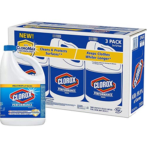 Clorox 30966 Concentrated Regular Bleach, 3 x 121 oz, Blue