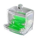 LAAT Acrylic Cotton Box Stems Holder Box Cotton-Pad Dispenser Transparent Storage Box Storage Case for Makeup Cosmetic (Not Include Cotton Swabs)