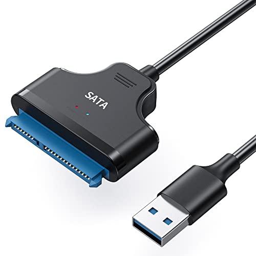 Neeyer SATA to USB Cable, USB 3.0 SATAIII Hard Drive Adapter Cable for 2.5 Inch SSD & HDD Support UASP, 8 Inch