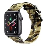 FINTIE Band Compatible with Apple Watch 49mm 46mm 45mm 44mm, Lightweight Breathable Woven Nylon Sport Strap for iWatch Series 11 10 9 8 7 6 5 4 SE3 SE2 SE Ultra 3/2/1, Camo