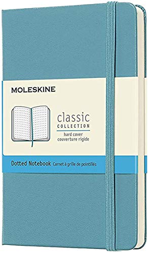 Moleskine Classic Notebook, Hard Cover, Pocket (3.5" x 5.5") Dotted, Reef Blue, 192 Pages