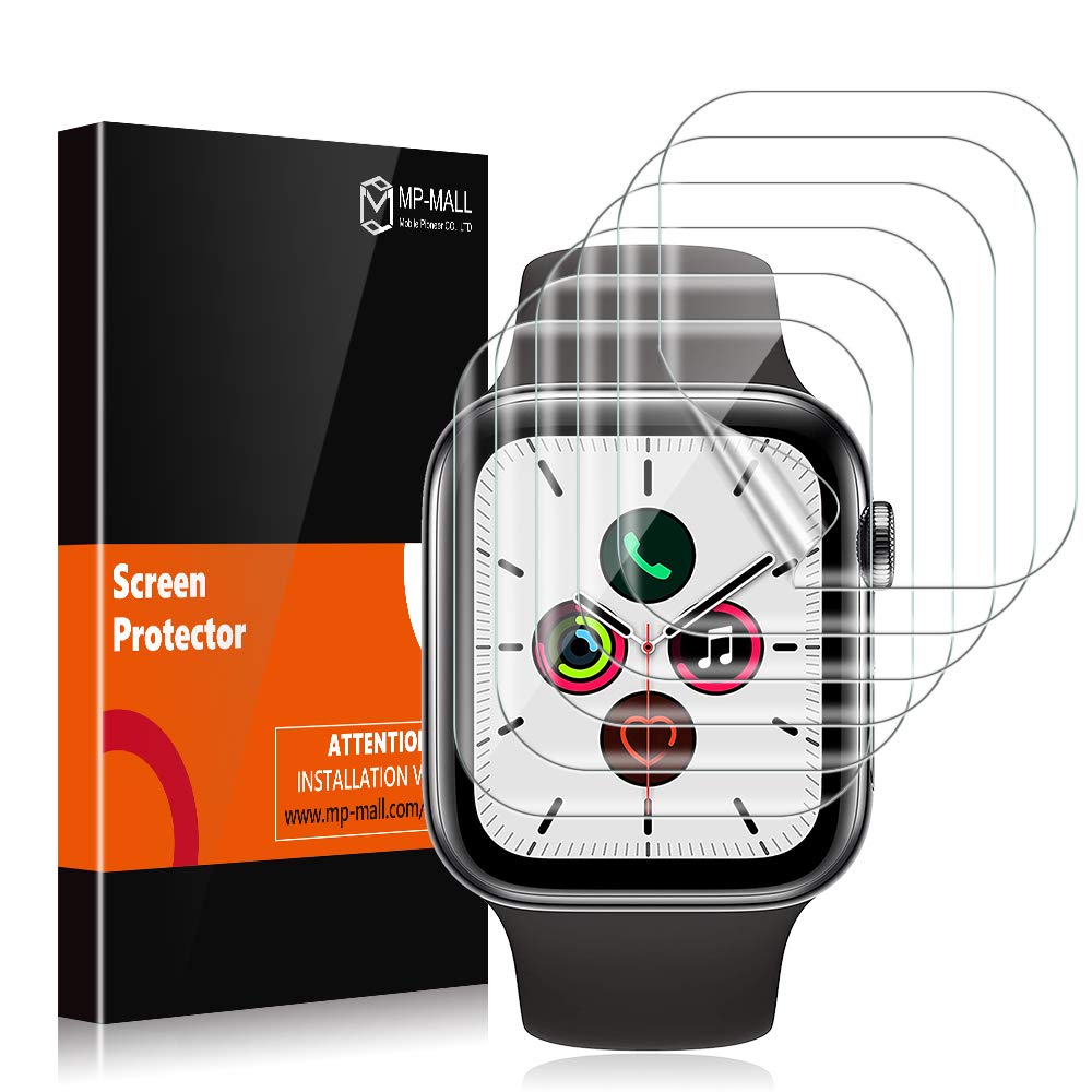 MP-MALL 6 Pack Screen Protector Compatible with Apple Watch 44mm Series 6 5 4 and Apple Watch SE 44mm Flexible TPU Film Bubble-Free for iWatch 4 5 6 SE 44mm