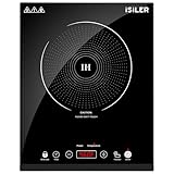 Portable Induction Cooktop, iSiLER 1800W Sensor Touch Electric Induction Cooker Cooktop with Kids Safety Lock, 18 Power 17 Temperature Setting Countertop Burner with Timer