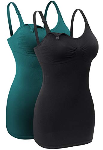 Lataly Seamless Nursing Tank Tops for Breastfeeding Padded Sleep Maternity Cami Bras