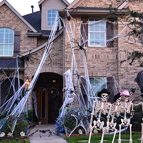 TOYMYTOY Halloween Spider Webs Halloween Cobwebs Haunted House Web Spider Webbing Decoration Indoor & Outdoor Night Light Decoration (Style 2)
