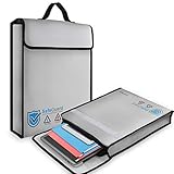 Vemingo Fireproof Bag 2000 degree Water Resistant Document Holder 15.8 x 12.6 x 3 Inches Non-Itchy Silicone Coated Fireproof Safe Storage for Money, Documents, Jewelry, Passport and Laptop