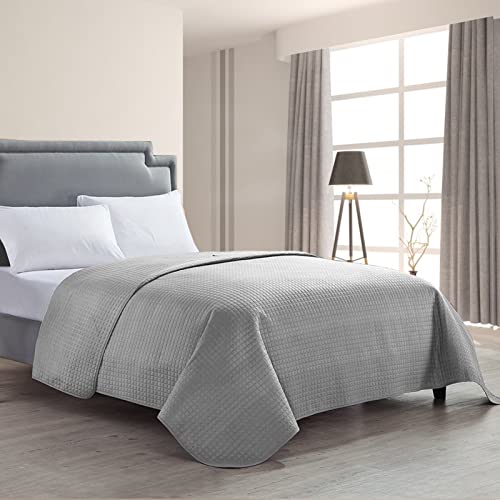 Book Cover HollyHOME Luxury Checkered Super Soft Solid Single Pinsonic Bed Quilt Bedspread Bed Cover 102