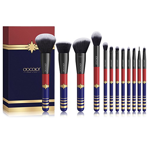 Docolor Makeup Brushes 12 Pieces Starlight Goddess Makeup Brush Set Professional Face Powder Foundation Blending Blush Contour Concealer Eye Shadow Eyeliner Make Up Brushes Kit