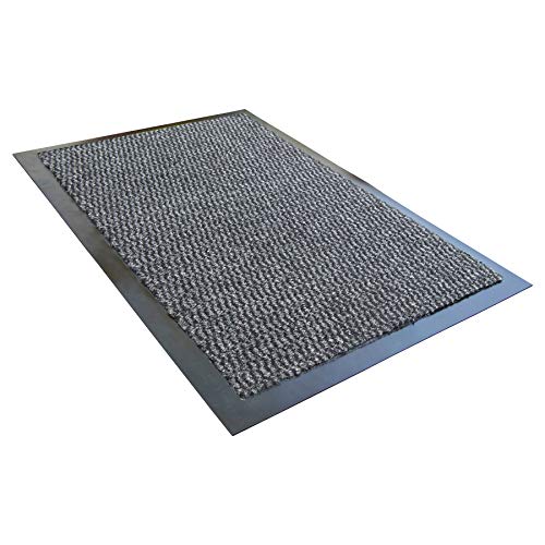 ULTRALUX Indoor Entrance Mat | 31” x 47” | Polypropylene Fibers and Anti-Slip Vinyl Backed Entry Rug Doormat | Gray | Home or Office Use | Multiple Sizes