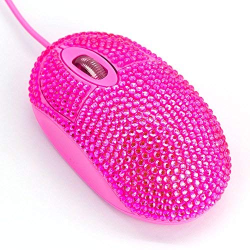 SOON GO Pink Mouse for Laptop Computer Mice with Crystal Bling Rhinestone Funny Personalized Gift for Kids and Teen Girl Birthday Kids Mouse fit for 6 7 8 9 10 Yr Old Girl