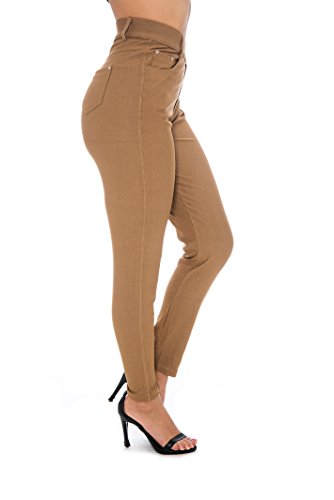 UNIQUE STYLES ASFOOR Womens Stretch Jeggings High Waist Jean Look Leggings Slim Fit with Pockets Plus Size Stretch Pants