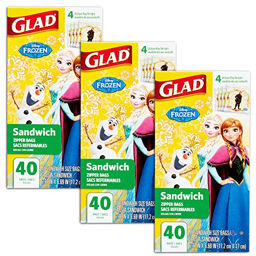Disney Princess Lunch Bags for Kids Girls ~ 120 Ct Value Pack (Pack of 3 40-ct Sandwich Bags; Disney Princess School Supplies)