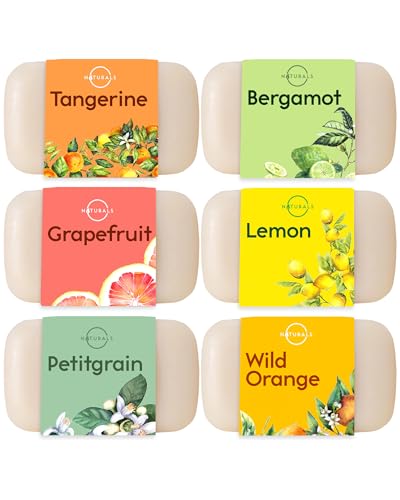 O NATURALS 100% Natural Bar Soap - Gift Set - Organic Ingredients & Essential Oils - Spa Gifts for Women & Men, Body Wash & Face - 6PC Citrus Soap Collection