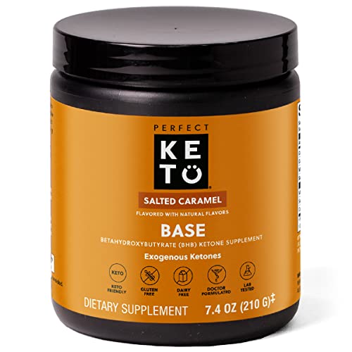 Perfect Keto Exogenous Ketones Powder, BHB Beta-Hydroxybutyrate Salts Supplement, Best Fuel for Energy Boost, Mental Performance, Mix in Shakes, Milk, Smoothie Drinks for Ketosis - Salted Caramel