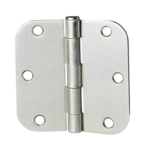 50 Pack of Door Hinges Satin Nickel - 3 ½ x 3 ½ Inch Interior Hinges for Doors Brushed Nickel with 5/8 Radius Corners