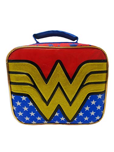 Book Cover Wonder Woman Insulated Rectangular Lunch Box with Detachable Cape
