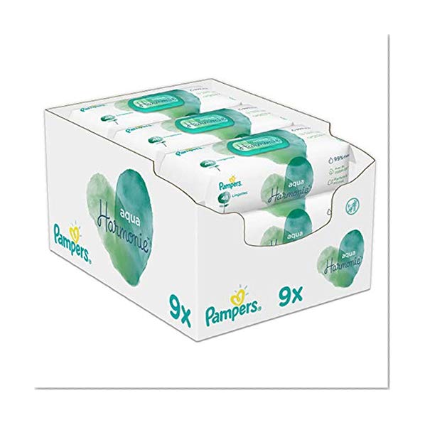 Pampers - Aqua Harmonie - Lingettes Bébé - Lot de 9 Paquets de 48 (432 lingettes)