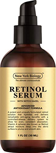 New York Biology Super Retinol Serum 2.5% with Hyaluronic Acid - Professional Grade Anti Aging Face Serum For Wrinkles and Fine Lines - Huge 1 oz