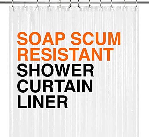 LiBa PEVA Shower Curtain Liner 72" W x72 H Clear 10G Thickness, No Chemical Smell, Extra Heavy Duty
