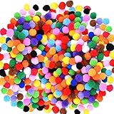 Caydo 2400 Pieces 1cm Pom Poms for Crafts, Small Pompoms Multicolor for Arts and Crafts Hobby Supplies